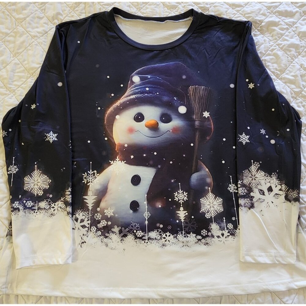 TEMU SNOWMAN ELEGANT STRETCH TOP